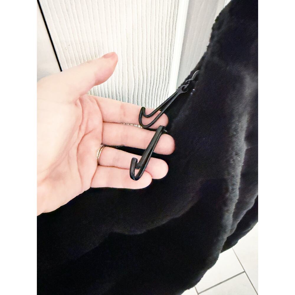 Nike Sportswear Black Faux Fur Slouchy Hobo Bag Oversized Y2K Shoulder Crossbody - Picture 6 of 11